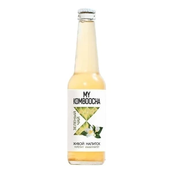 Комбуча My Komboocha безалкогольная на чайном грибе зеленый чай охлажденная 330 мл
