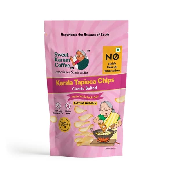 SWEET KARAM COFFEE Чипсы из с солью, для поста, занятых людей, 65 г