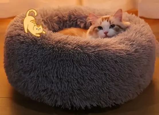 Подстилка для домашних кошек зимняя теплая с длинным ворсом, устойчивая к загрязнениям