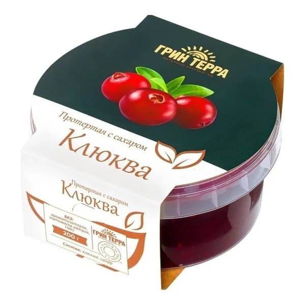 Клюква протертая с сахаром 200 г