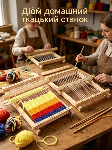 Деревянный ткацкий станок Сделай сам, мини ткацкий станок для творчества для рукоделия с пряжей для детей и взрослых 21х19 см