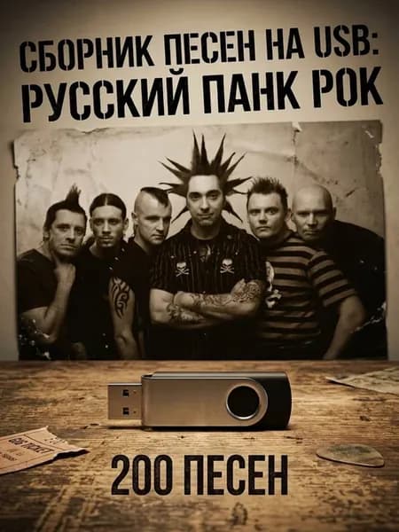 Сборник музыки «Русский панк-рок». 200 песен на USB флешке