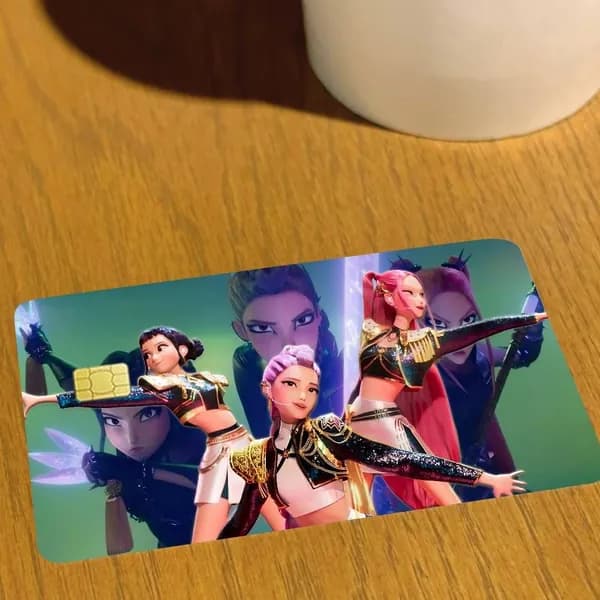 Kpop Охотник на демонов Kpop Demon Hunters Наклейки на банковские карты, антипыльная водостойкая универсальная