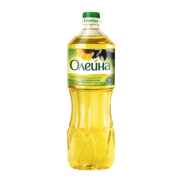 Масло подсолнечное Олейна с добавлением оливкового масла 1л