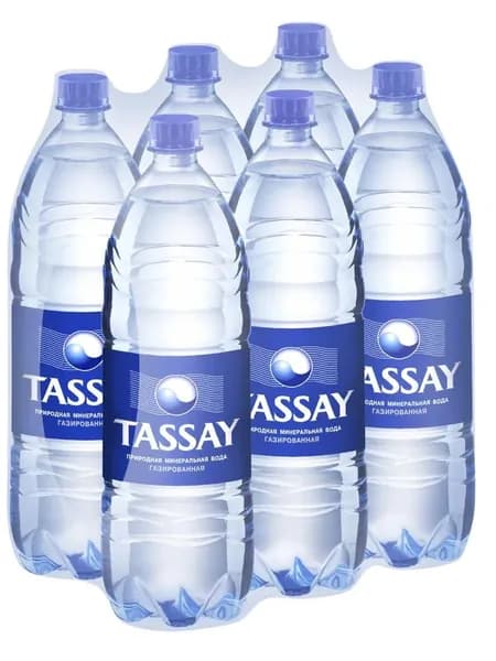 Вода питьевая TASSAY (Тассай), газированная, 1 л х 6 шт, ПЭТ
