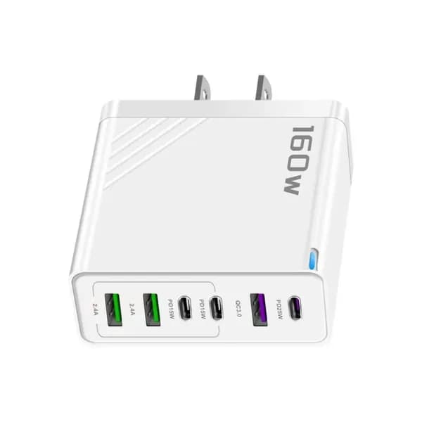 Мощная головка зарядного устройства 160 Вт 3XUSB+3xType C для нескольких устройств быстро зарядка
