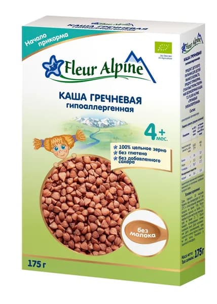 Каша безмолочная детская Fleur Alpine Гречневая с 4 месяцев, 175г