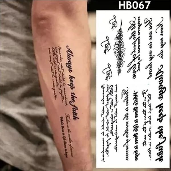 Временная татуировка на всю руку, водонепроницаемая, одноразовая узор HB067