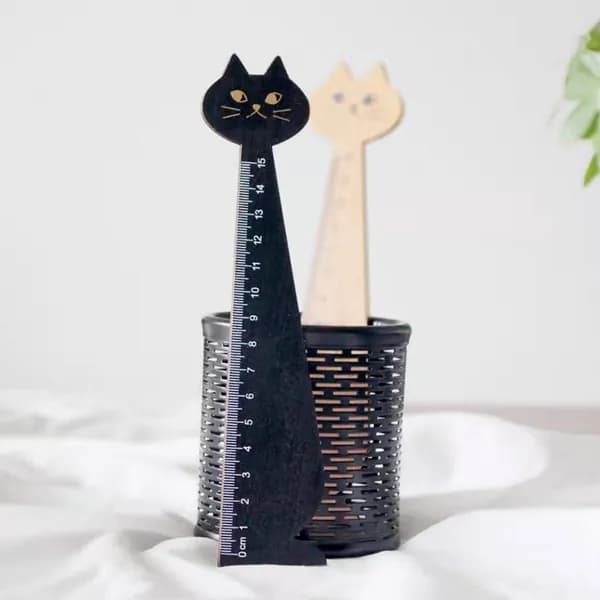 Креативная линейка с кошкой, для учёбы