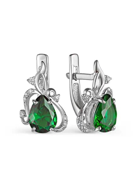 Серьги с Изумрудом Костромской завод