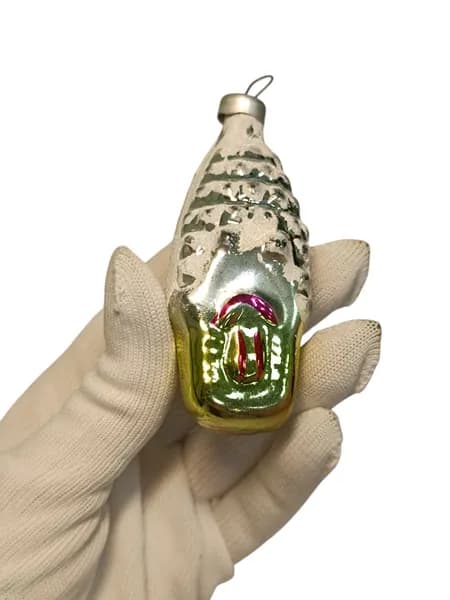 Советская винтажная елочная игрушка, Домик. Сделано в СССР.