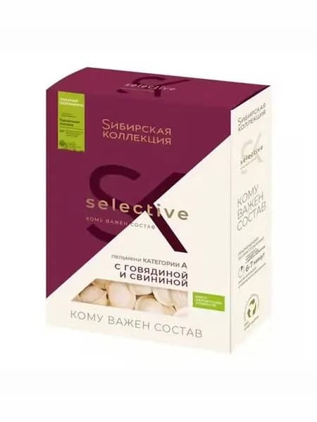 Пельмени Sибирская коллекция Selective с говядиной и свининой 500 г