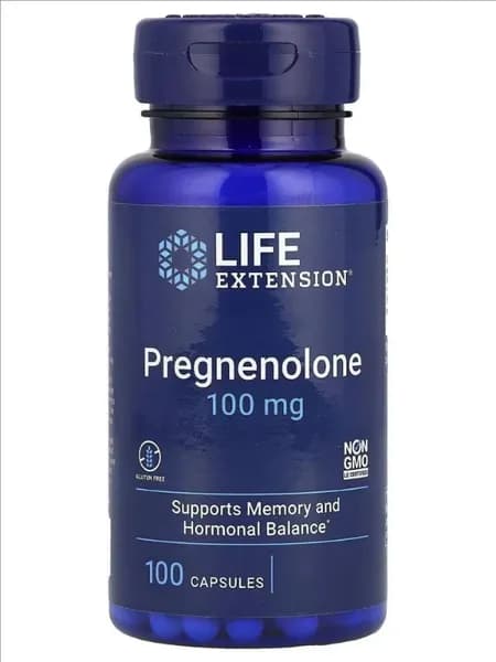 Прегненолон Life Extension Pregnenolone (прекурсор DHEA), 100 мг 100 капсул