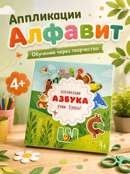 Аппликации Азбука, развивающие игрушки 4 года для малышей