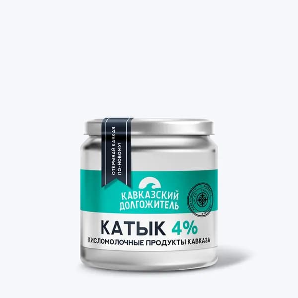 Катык 4%, 400 г, Кавказский долгожитель, банка