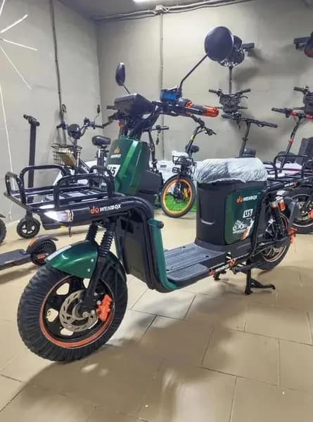 Электровелосипед Wenbox U5 (60V/45Ah/1500W), железо-фосфатный аккумулятор (LiFePo4), для дачи и города, курьерский, зелёный
