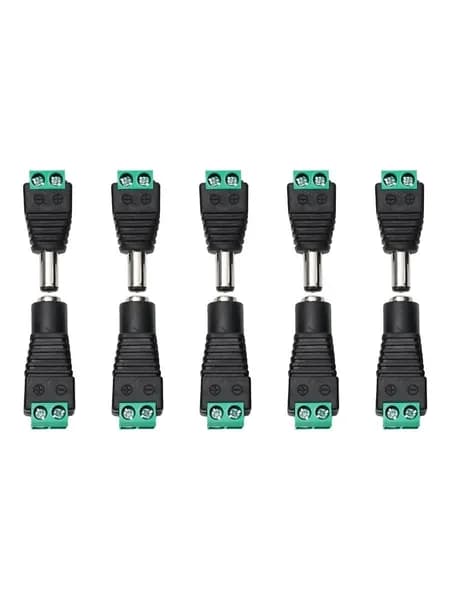 10 шт. Разъемы питания 12V DC Male/Female для CCTV 5.5x2.1 мм