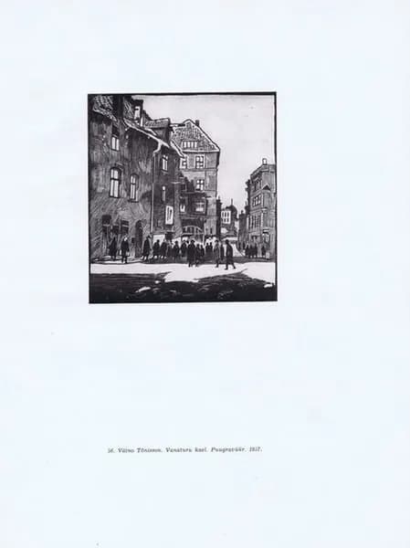 Эстония. Таллин (Таллинн). Переулок Ванатург. Вяйно Тыниссон. Антикварная фототипия. СССР, 1959 г.