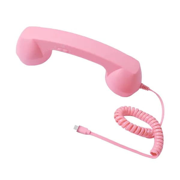 Bluetooth-гарнитура Retro Phone с подключением Type-C и регулировкой громкости, розовая