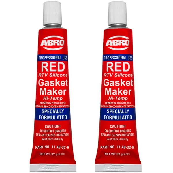 Силиконовый герметик прокладка ABRO Gasket Maker Red Высокотемпературный герметик прокладок RTV туба 32 г. Комплект 2 шт. 11-АВ-CH-32(2)