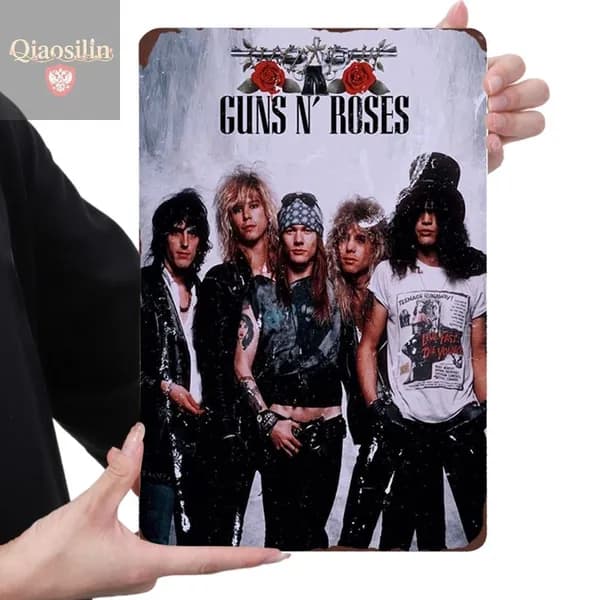 Металлическая пластина Guns N Roses, 20 30 см, водонепроницаемая, для настенного монтажа