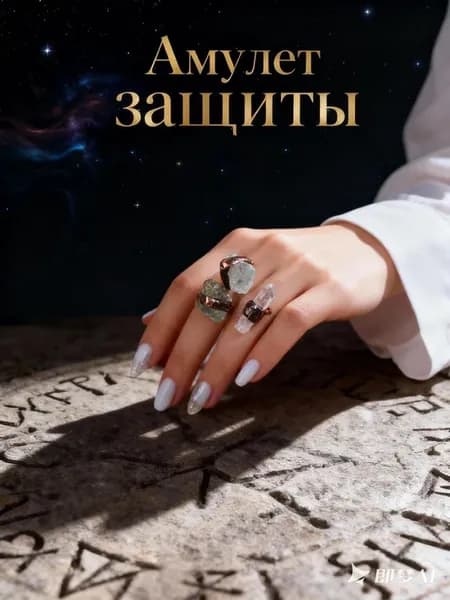 Оберег кольцо из натурального флюорита магический талисман