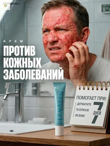 Dermaheu / Крем от псориаза, от дерматита, от экземы, от зуда, мазь от псориаза / 22 г