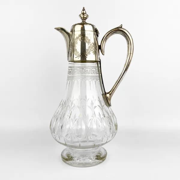 Кувшин Martin Hall & Co. Англия, хрустальное стекло, серебрение, 1854-1864 гг.