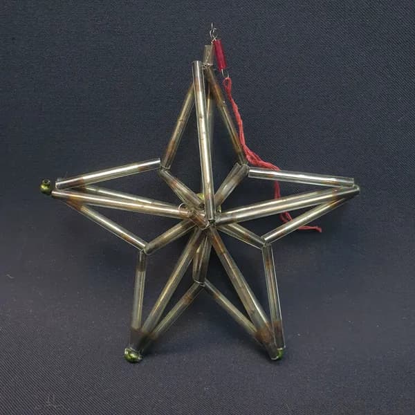 Винтажная Елочная игрушка Монтажная звезда из стекляруса,стекло, СССР