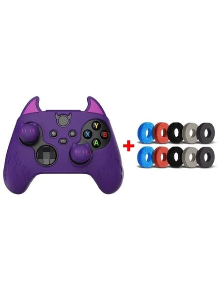 PlayVital Комбо набор силиконовый чехол Demon с кольцами точности для Xbox Series X/S Фиолетовый