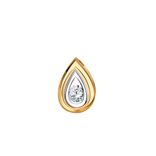 Золотая подвеска DIAMANT-ONLINE с фианитом 585 пробы