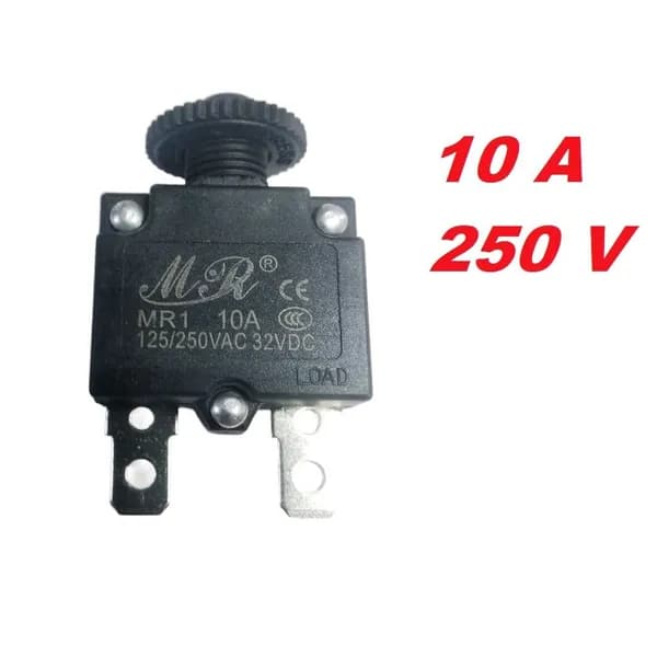 Предохранитель автоматический KBF1-01-10A (MR1-10A-I, 10A, 250V,выводы прямые)