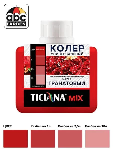 Колер для краски гранатовый 80мл ABC Farben