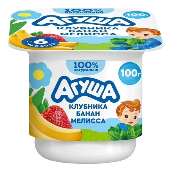 Творог детский Агуша клубника-банан 100 г