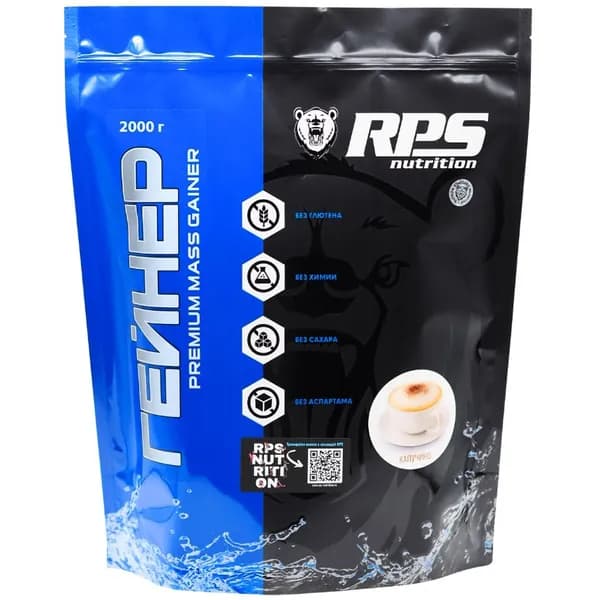 Гейнер для набора веса, массы RPS Nutrition Premium Mass Gainer, 2000 г, капучино