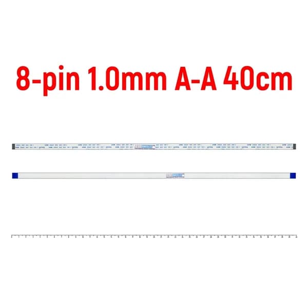 Шлейф FFC 8-pin Шаг 1.0mm Длина 40cm Прямой A-A AWM 20624 80C 60V VW-1