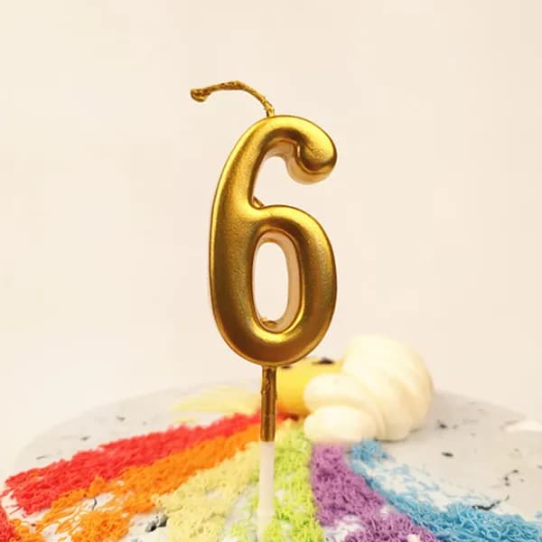 Свечи для торта цифра 6 "6", 9.5 см х 3 см, 1 шт