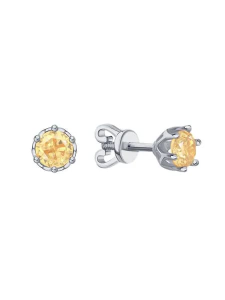 Серьги женские серебряные 925 пробы с фианитами, KARATOV