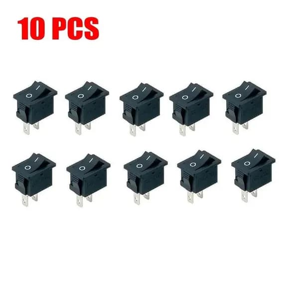 10ШТ Мини-Кулисный Переключатель 2-Контактный ВКЛ-ВЫКЛ SPST 125VAC/6A 250VAC/3A Черный