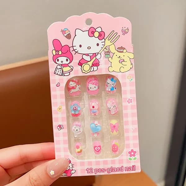 3D-наклейки Для Ногтей Sanrio С Мультяшными Персонажами, Милые Детские Наклейки Для Ногтей