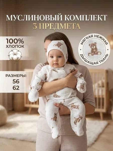 Муслиновый комплект для новорожденного