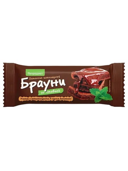 Батончик Брауни шоколадный со стевией, 50 г