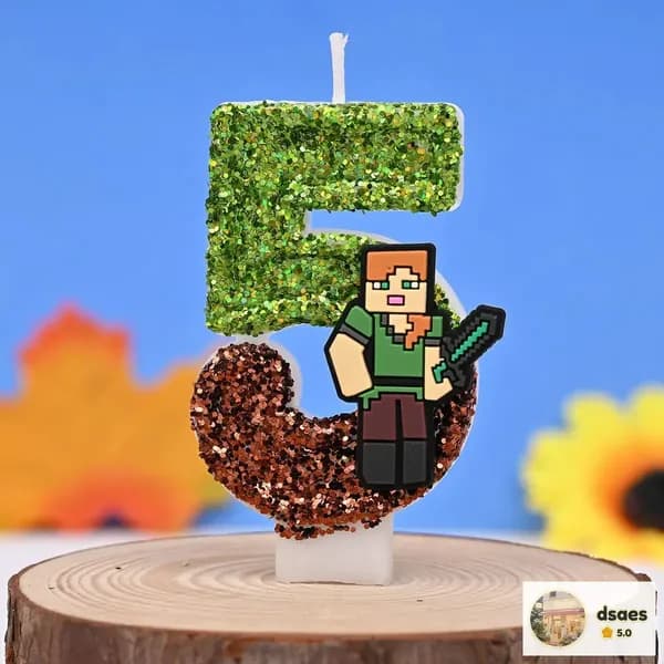 Свечи для торта цифра 5 "Без отдушки", 7.5 см х 4 см, 1 шт