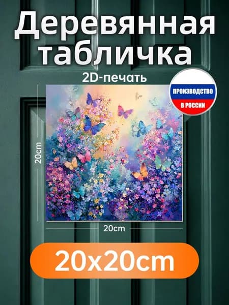 Печатные картины на дереве, бабочки