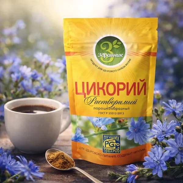 Цикорий растворимый Здравник 200 грамм мягкая упаковка 2 штуки без добавок