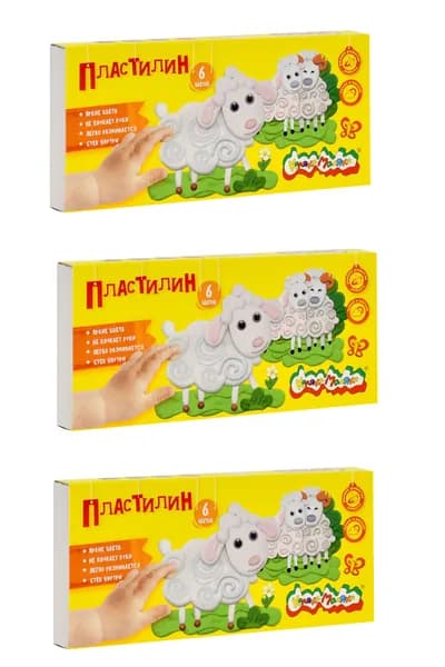 Пластилин Каляка-Маляка 6 цв. 90 г ассорти со стеком