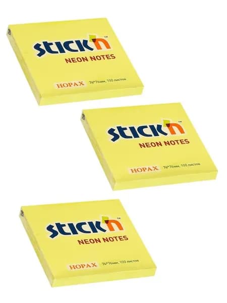 Бумага для записей 3 блока Stiсk`n 21133 76х76мм 100л