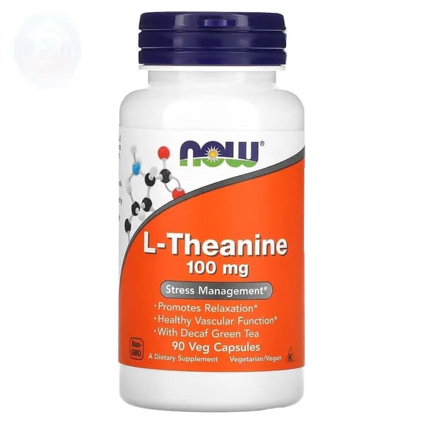 Теанин NOW Foods L-Theanine 100 мг 90 растительных капсул