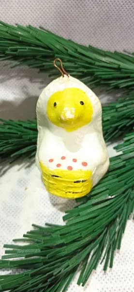 Елочная игрушка Ежик подвесная винтажная, пенопласт, СССР