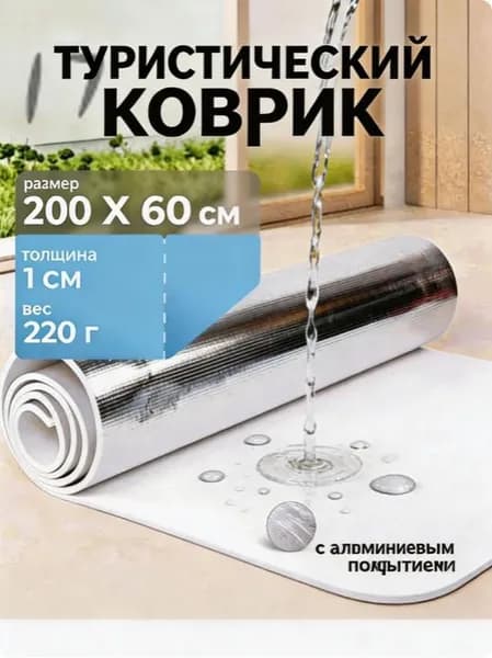 Туристический коврик с термоотражающим слоем 2м